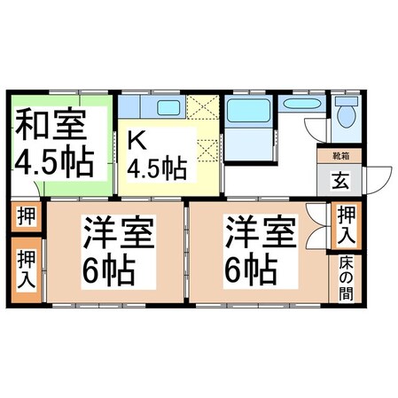 長谷部貸家（青木島）北東の物件間取画像